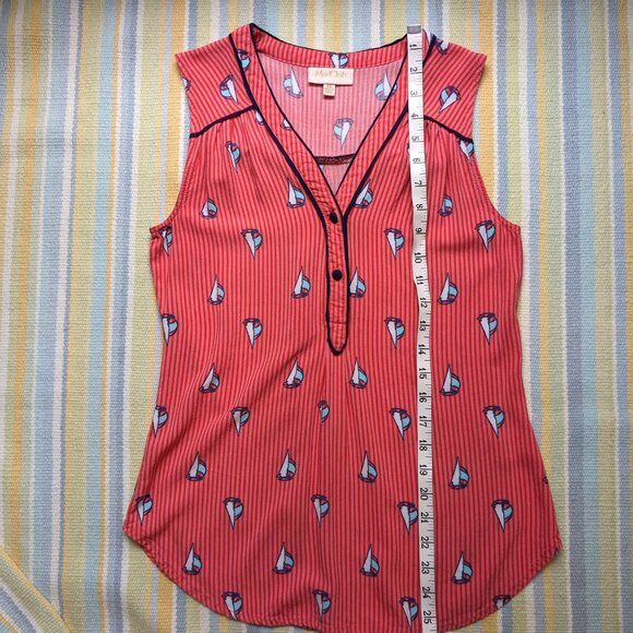 ⭐ ModCloth striped Sailboat ⛵ Henley tank top XS - Picture 10 of 15